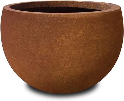 Concrete Planter Outdoor& Indoor Large Bowl Plant Pots with Drainage Hole and Rubber Plug for Garden Patio Balcony Home Charcoal