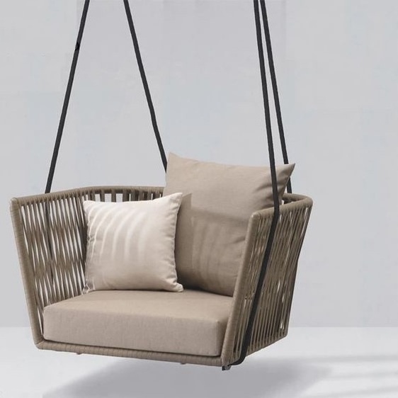 Wholesale High Quality Modern Luxury Outdoor Rattan Hanging Chair Swing Seat, Garden Balcony Hanging Chair With Cushion & Pillow