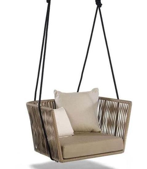 Wholesale High Quality Modern Luxury Outdoor Rattan Hanging Chair Swing Seat, Garden Balcony Hanging Chair With Cushion & Pillow