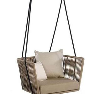 Wholesale High Quality Modern Luxury Outdoor Rattan Hanging Chair Swing Seat, Garden Balcony Hanging Chair With Cushion & Pillow