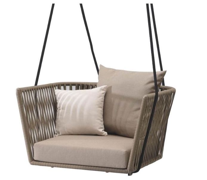 Wholesale High Quality Modern Luxury Outdoor Rattan Hanging Chair Swing Seat, Garden Balcony Hanging Chair With Cushion & Pillow