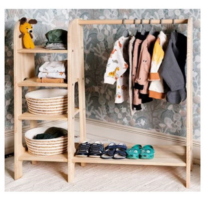 Wholesale High Quality Modern Luxury Clothes Racks Kids Furniture Wooden Clothing Rack & Shoe Racks Wardrobe For Kids