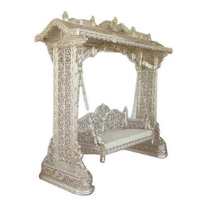 Wholesale High Quality Modern Luxury Vintage Antique Royal Living Home Furniture Wooden Silver Traditional Patio Swings / Jhula