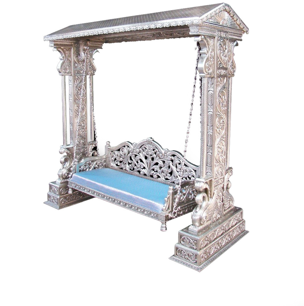 Wholesale High Quality Modern Luxury Vintage Antique Royal Living Home Furniture Wooden & Silver Traditional Patio Swings /Jhula