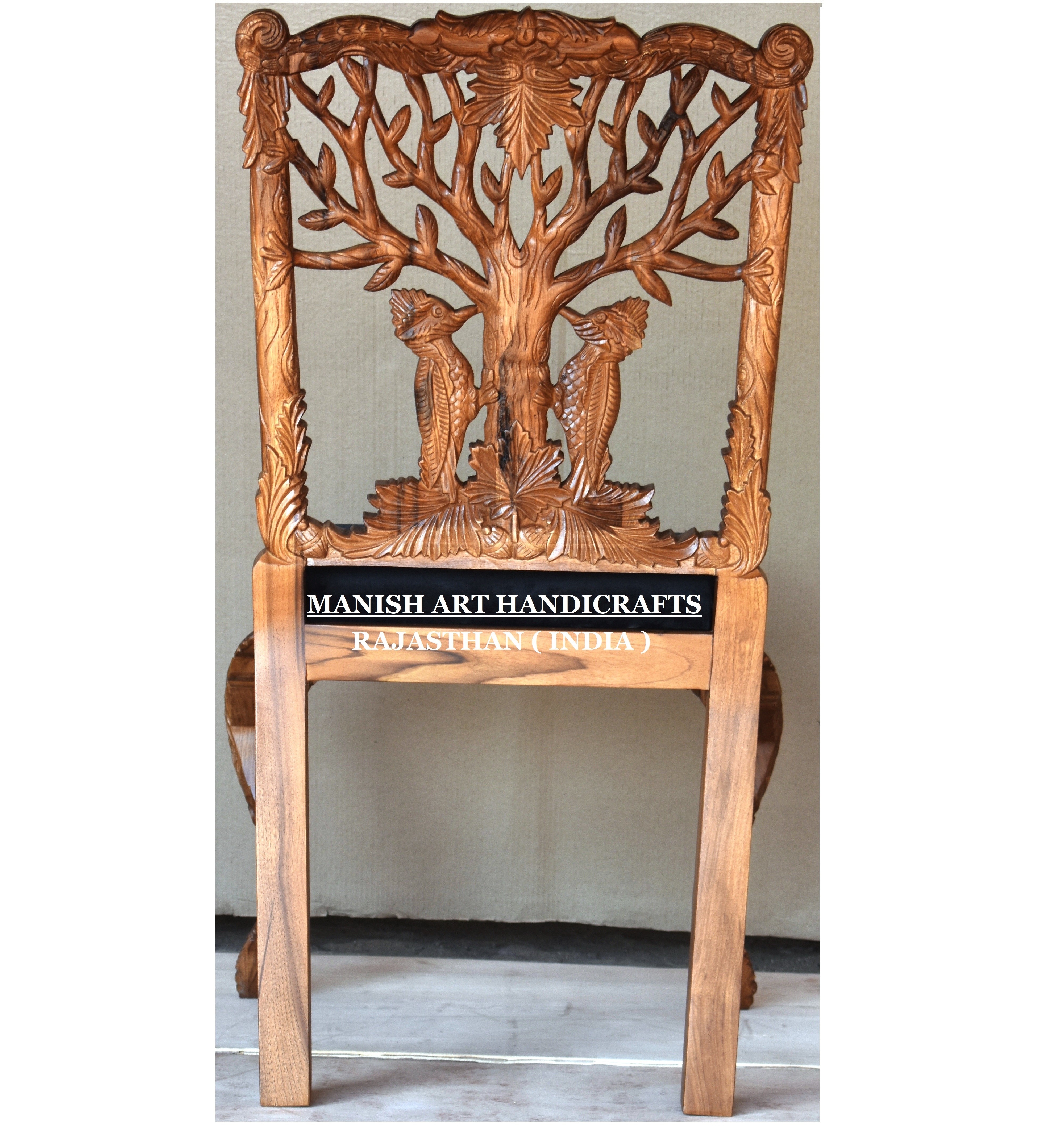 modern luxury vintage antique royal living room dining furniture wooden hand carved menagerie woodpecker armless dining chair