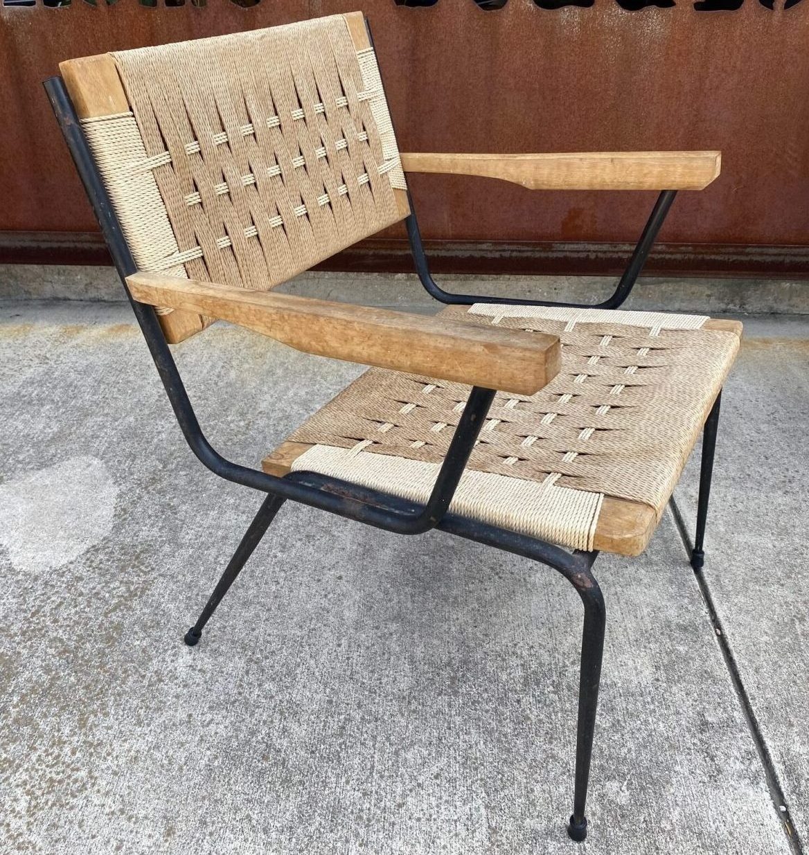 Wholesale High Quality Modern Chair Furniture Living Room Wood Iron Rattan Rope Bench & 2 Chair Backrest Dining Derma Chair