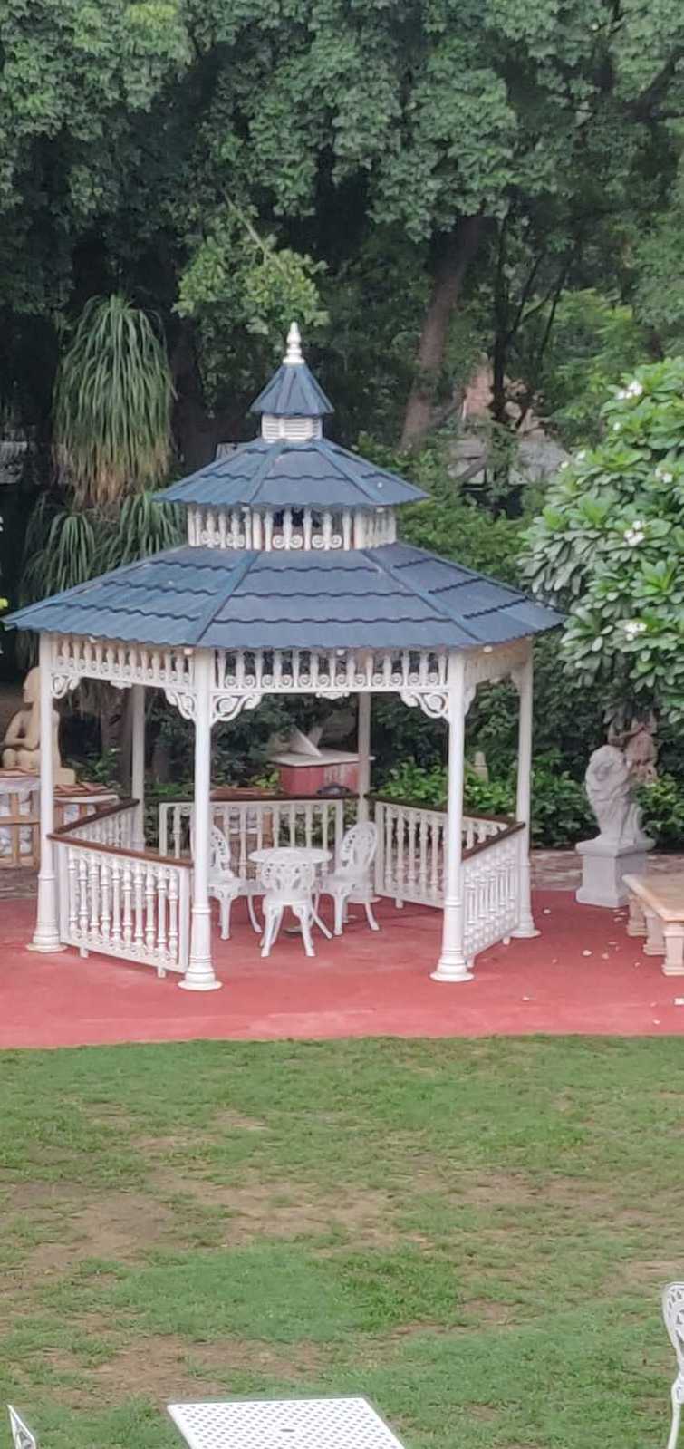 Octagonal Cast Iron Garden Line Cast Wrought Iron Steel Metal Frame Round Gazebo Hexagon Handmade Customized Shape Bulk Product