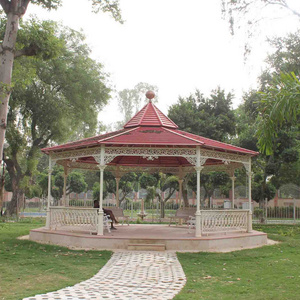 Hexagonal Cast Aluminium Garden Line Cast Wrought Iron Steel Metal Frame Round Gazebo Handmade Customized Shape Bulk Product