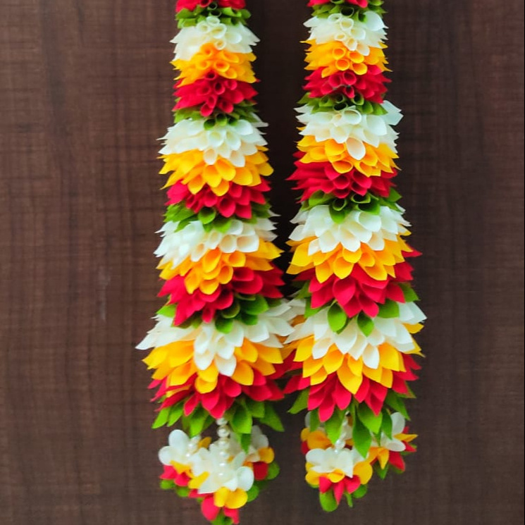 Wholesale Fabric Decoration South Indian Flower Garland Artificial Indian Wedding Gift Decoration Strings Indian Decoration