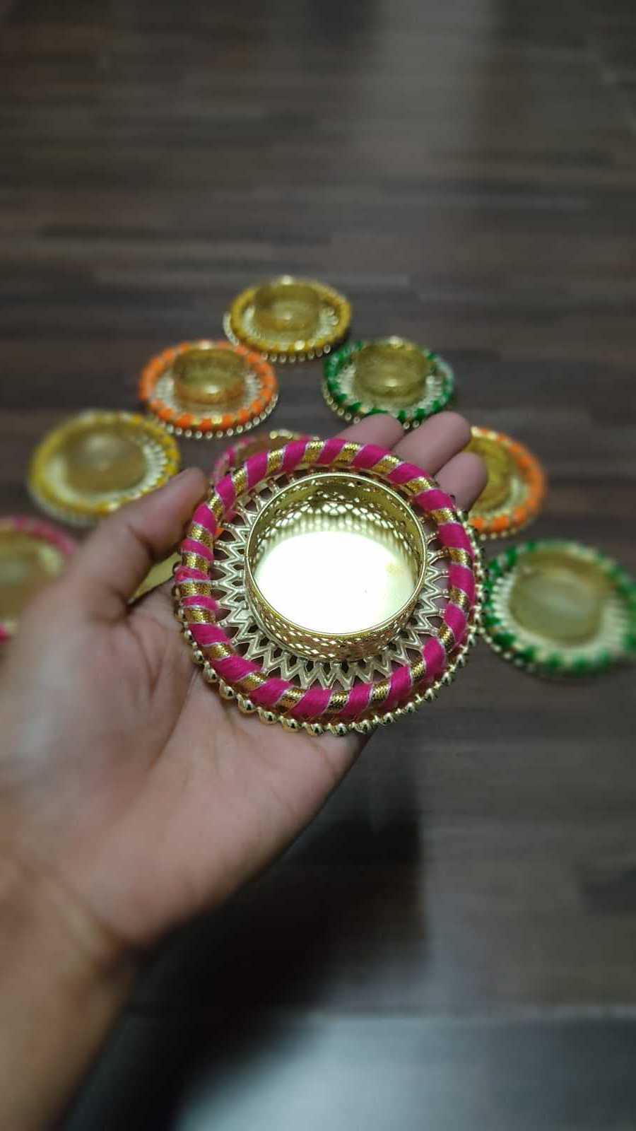 Diwali Decoration Indian Handcrafted Candle Holder, Floral Candle Holder Metal Tea Light Can Candle Holder Christmas