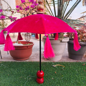 Muthukuda Velvet Decorative Mini Umbrellas Indian Wedding Decor Parasol Velvet Plane Bridal Entry Umbrella Temple Church Decor