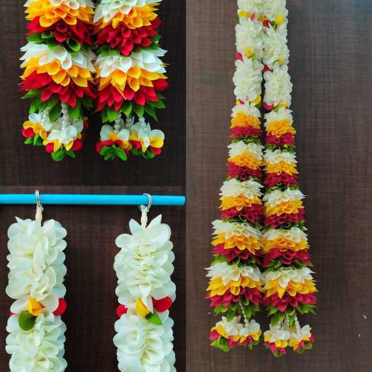 Wholesale Fabric Decoration South Indian Flower Garland Artificial Indian Wedding Gift Decoration Strings Indian Decoration