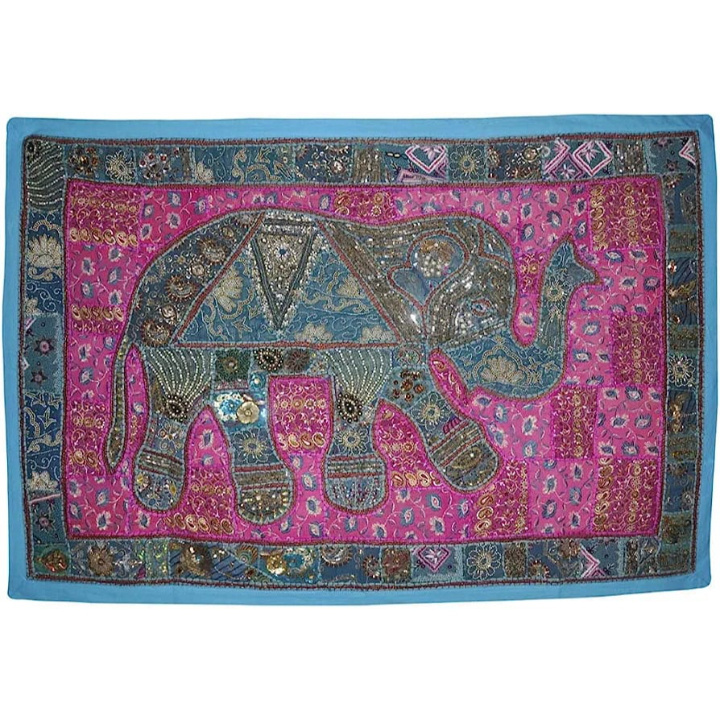 Bohemian Charm: Vintage Sari Fabric Elephant Tapestry Wall Hanging Wall Hanging Tapestry, Indian Vintage Wall Tapestry, Bohemian