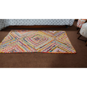 Beautiful Hand Braided Genuine Natural Jute Area Rug Home Decor Bohemian Carpet In Natural Color Anti Slip Rug