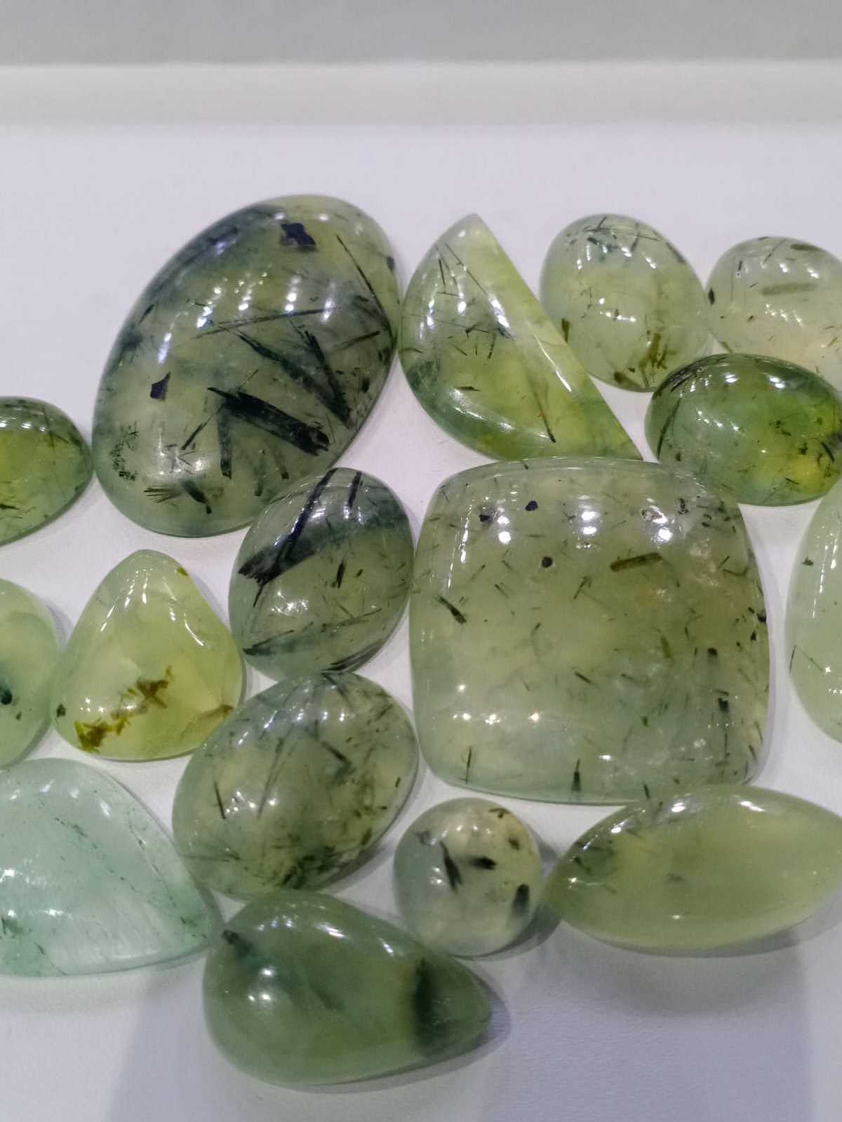 Natural Light Green Transparent Prehnite Cabochon Mix Shape Loose Gemstone For Jewelry Making At Wholesale Price Cut Moss Agate