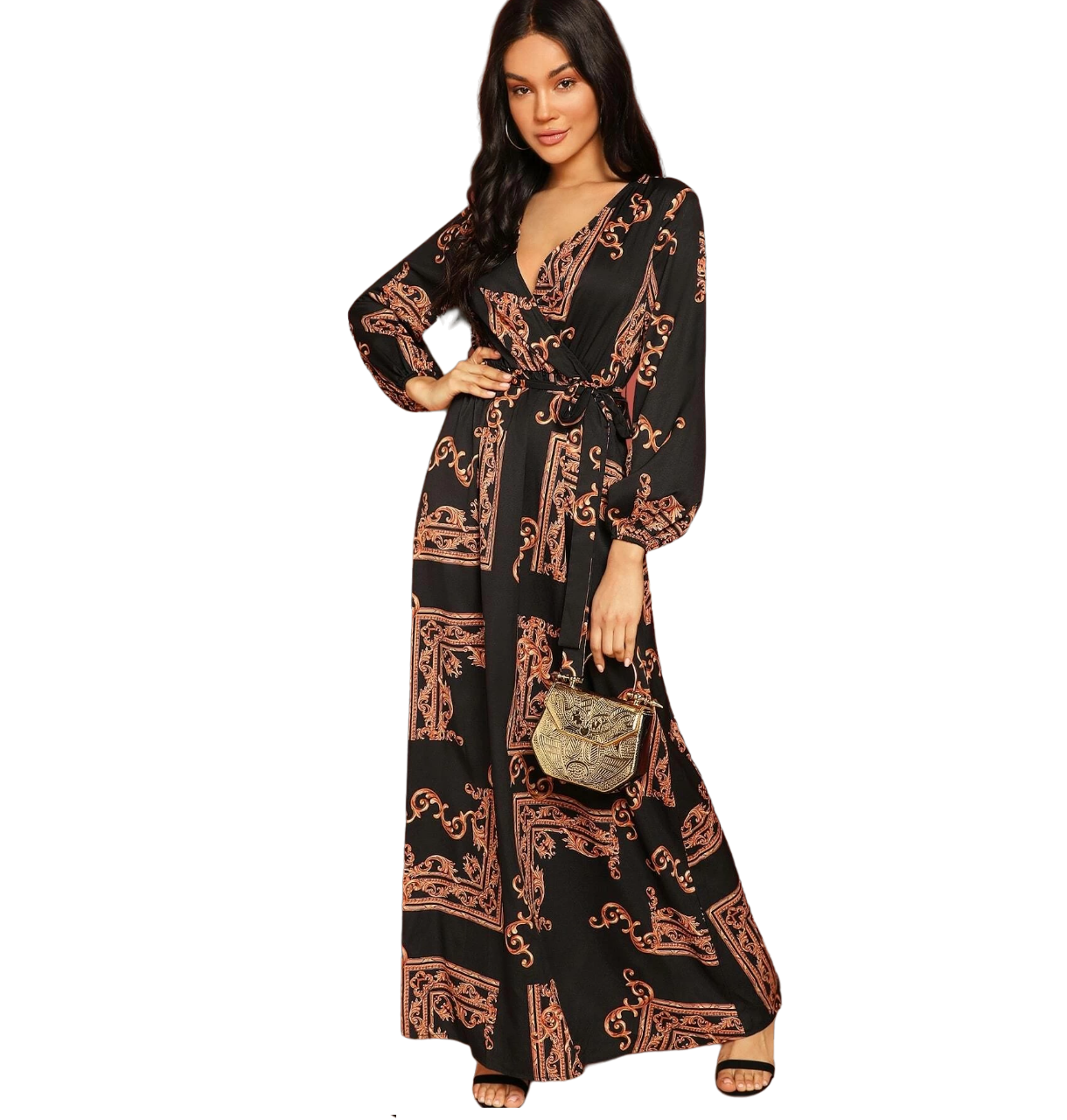 Best Selling New Arrival Wholesale BSY Linen Maxi Dress Plus Size Printed Long Women Lady Elegant Dresses Casual Wear