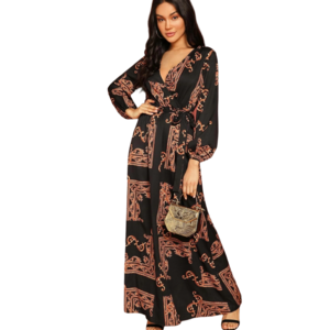 Best Selling New Arrival Wholesale BSY Linen Maxi Dress Plus Size Printed Long Women Lady Elegant Dresses Casual Wear