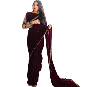 New Launch Thread Work With Lace Border Embroidered Blouse Saree Collection From Indian Exporter Wholesale Price