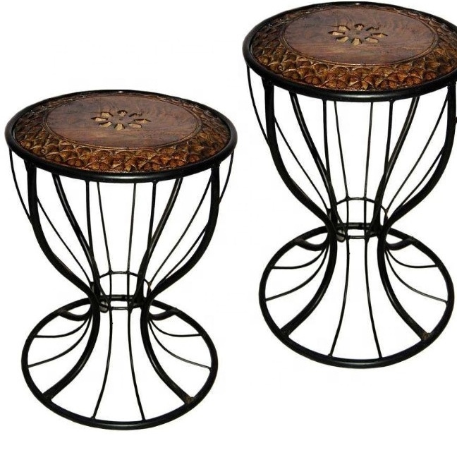 DIOS MOSAIC TOP DESIGN ROUND METAL SIDE TABLE