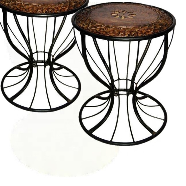 DIOS MOSAIC TOP DESIGN ROUND METAL SIDE TABLE