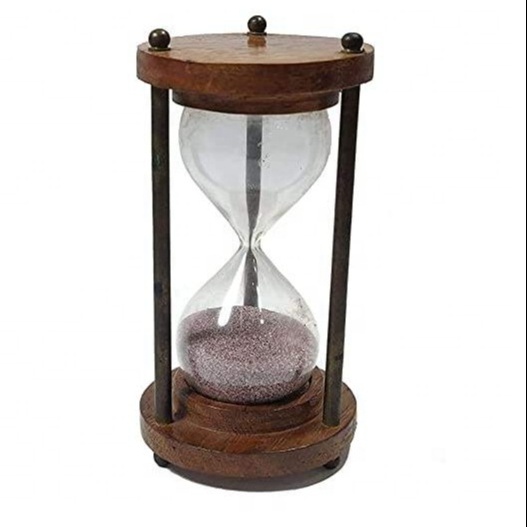 Clock Metal and wooden Hour Glass wooden Frame Gold Hourglass Sand Timer Sand Clock for home decor in low