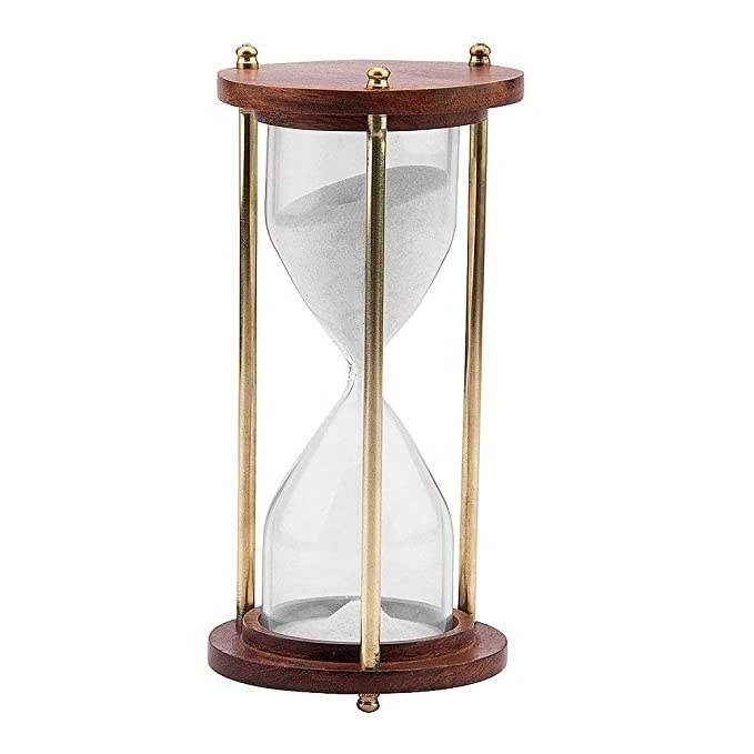 Gold plated metal Personalized Handmade Home decor half hour /1 hour office coffee hourglass sand timer