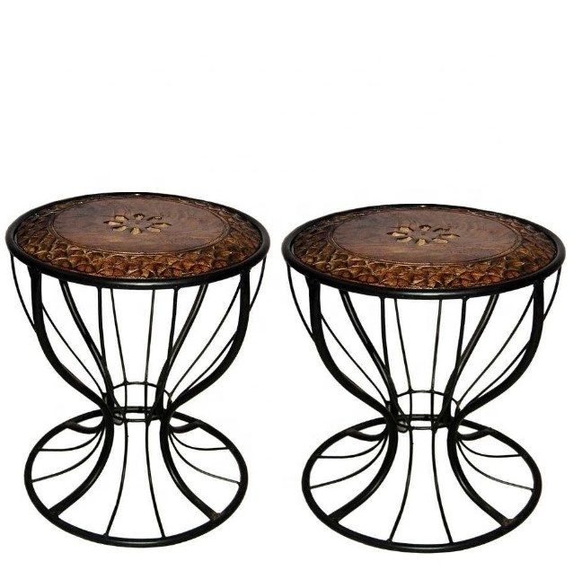 DIOS MOSAIC TOP DESIGN ROUND METAL SIDE TABLE