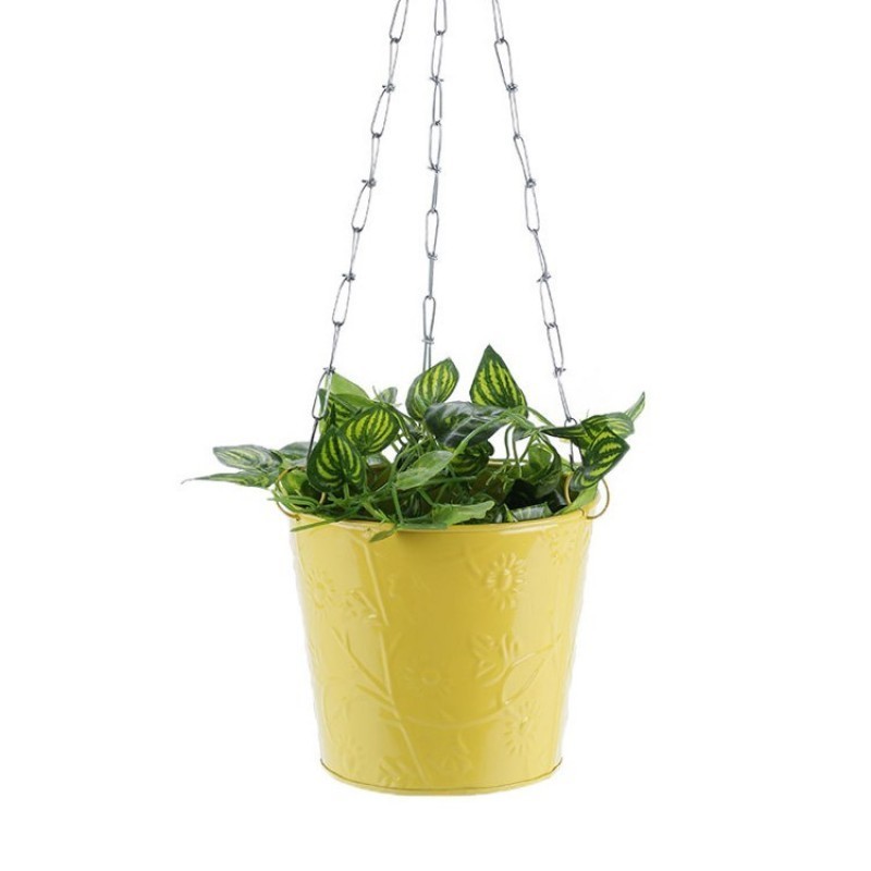 Flower Pots & Hanging Planers Home Garden Decor Planter Hanging Planter Bucket With Yellow Finished Planter Pot On Sale