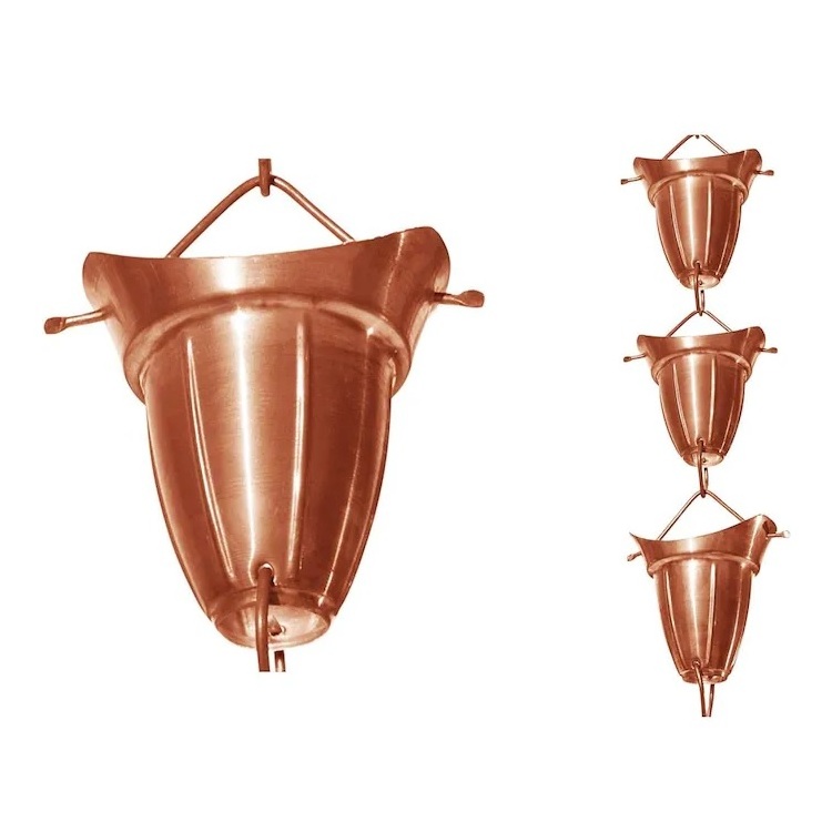 Fancy Design Garden Hanging Copper Rain Chain High Quality Handmade Design Garden Umbrella Design Rain Chain Wholesale Exporter