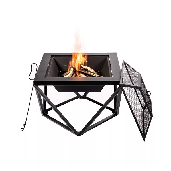 Cheap & Best Price Firepit for Outside Patio Outdoor Round Wood Burning Firepit Table with Mesh Spark Screen and Fire Poker