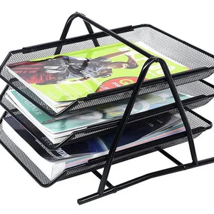 Office Use Books Magazine Store Rack Wholesale Triple File Magazine Metal Holder For Office Desktop Display Tableware Item