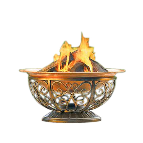 Scroll Design Decorative Stand Metal Pure Copper Fire Decorative Outdoor Garden Heater Metal Copper Fire Pit For Home Usage