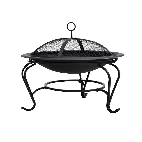 Fantastic Unique Design Patio Durable Wood Burning Fireplaces Metal Black Coated Fire Pit With Lid At Competitive Price