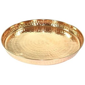 Top Selling Dining Table Decor Serving Plate Gold Color Hammered Charger Plate Dinnerware Handmade In Bulk