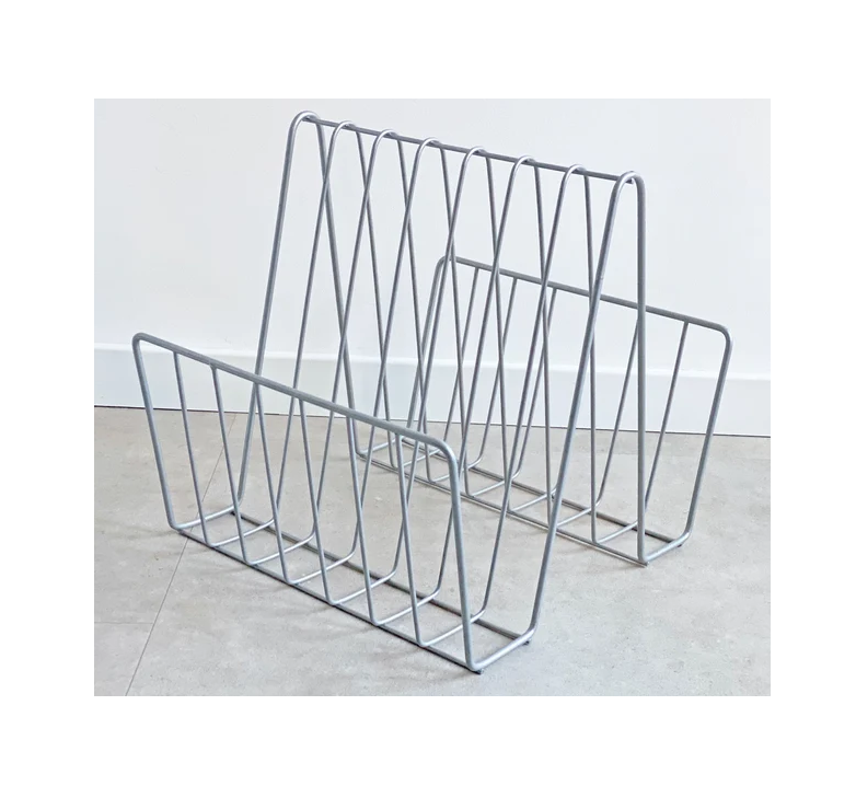 Vintage gray wire metal magazine stand / magazine rack / magazine basket fashion newspaper display metal holder for office table