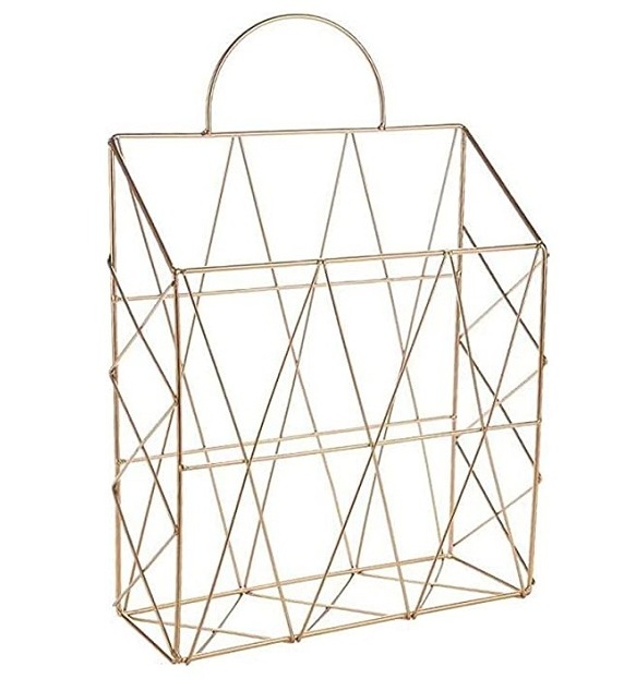 Wall Mount Entryway Mail Envelope Organizer Metal Hexagon Shape Magazine Rack Customized Designs Newspaper Holder At Best Price