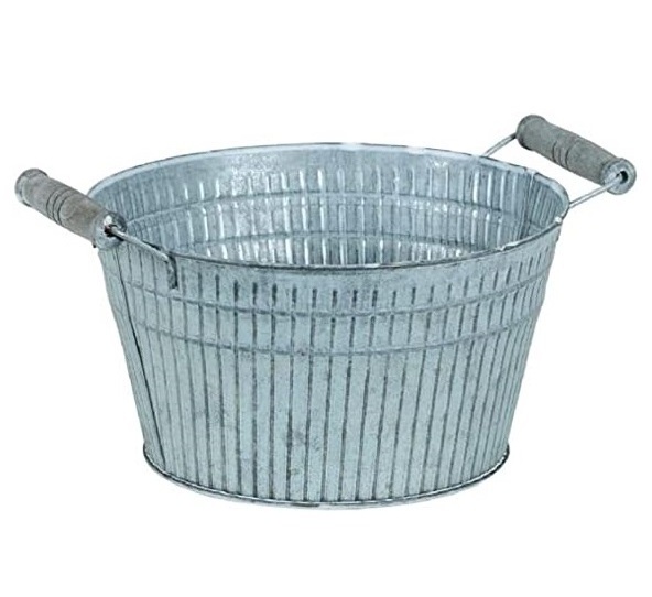 Dragon Fly Galvanized Iron Planter Whitewash Finished Decorative Planter with Wheel Manufacturer & Wholesaler Of Garden Products