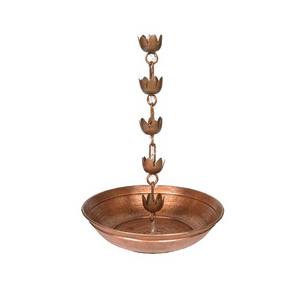 New Design Top Quality Copper Rain Chain with Basin Metal Pure Copper Outdoor House Garden Decoration Rain Chain For Garden