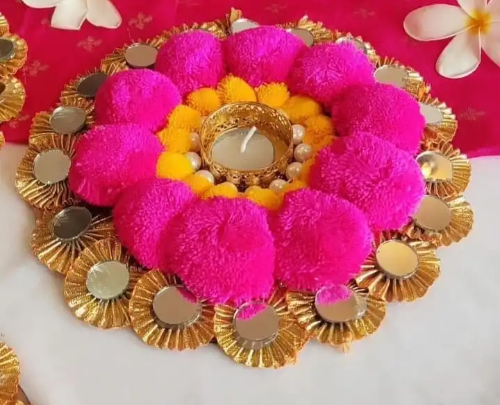 Tea Light Holder Lotus Rangoli Nat Diwali Diya Candle Holder Metal Diya Christmas Gift Diwali Gift Wedding Decoration