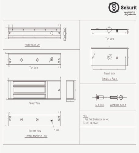 Premium Quality Magnetic Door Lock LED EM Lock with Blue Zinc Plating Smart Door Lock