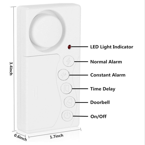 Premium Quality Door Ajar Alarm With Inbuilt Loud Buzzer and Battery Prevents Unauthorized Entry Exit Home Sekurity Alarm System