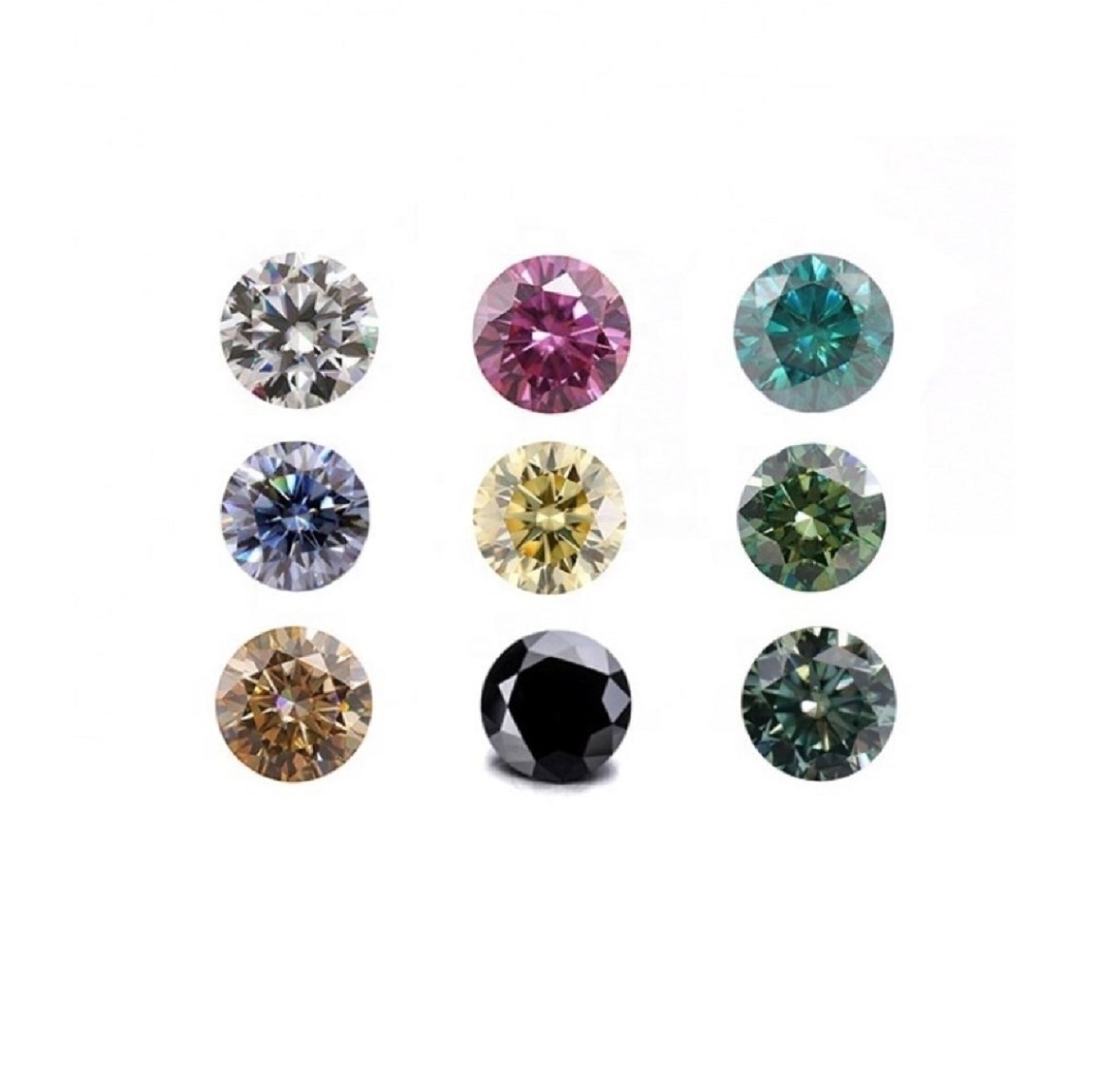 Custom Coloured Loose Diamonds Fancy Yellow Gray Dark Grey Champagne Canary Green Red Pink Color Black Blue all colors diamonds