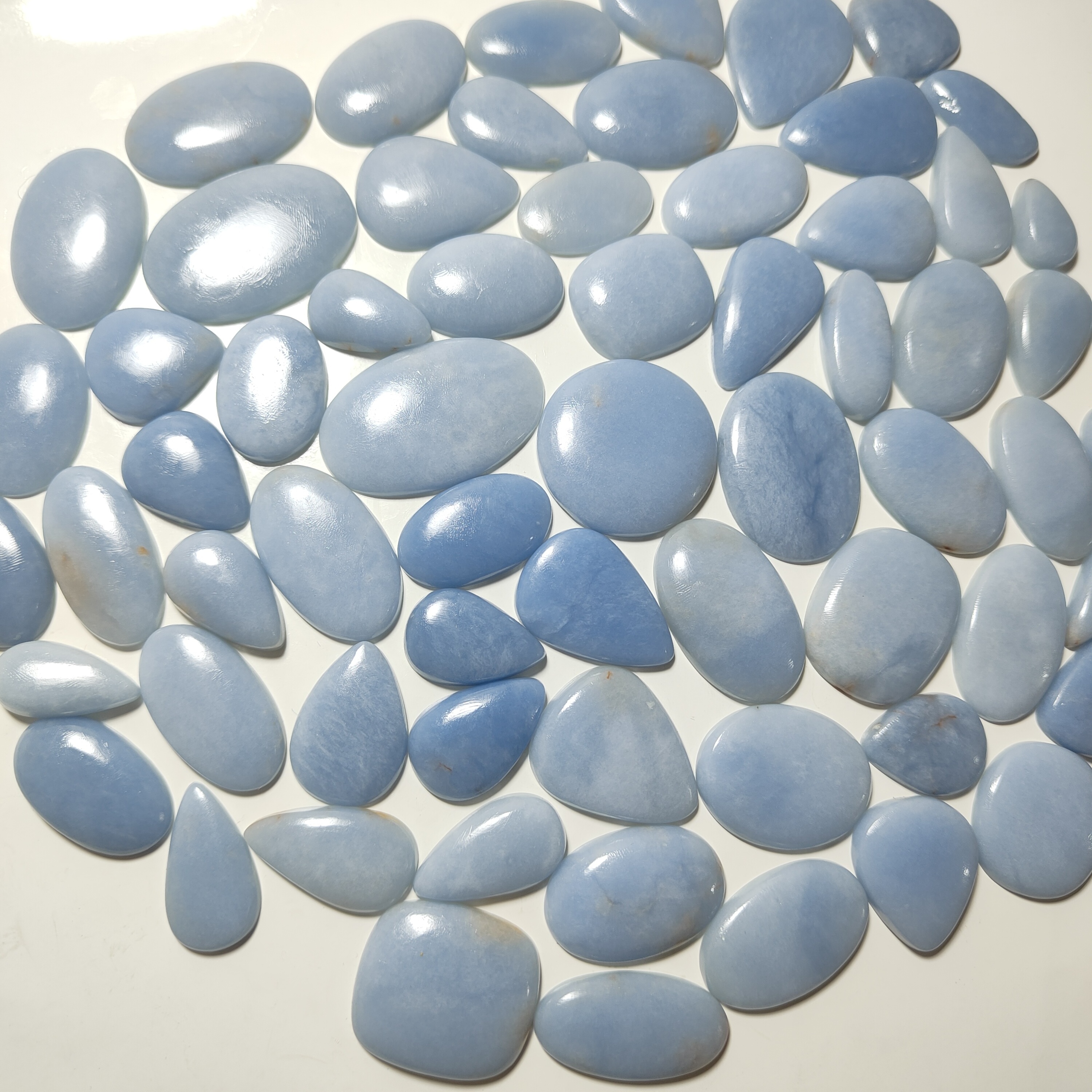 Wholesale Price Blue Angelite Loose Gemstone High Quality Blue Angelite Cabochon Angelite For Jewellery Making