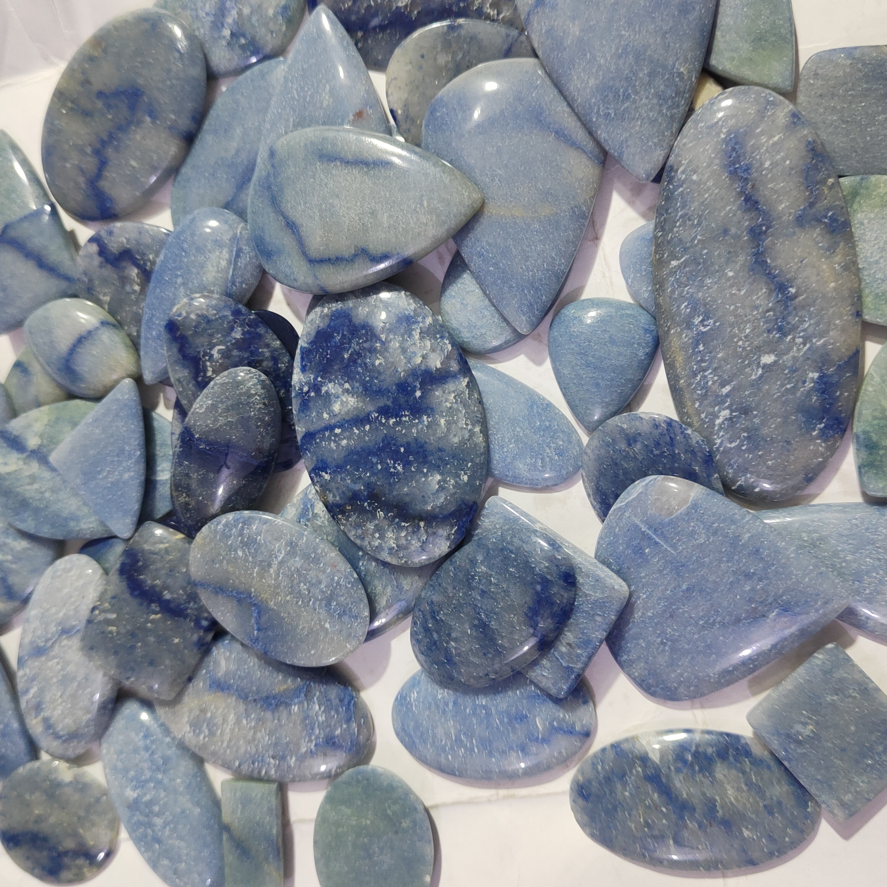 Natural Blue Aventurine Loose Gemstone Wholesale Price Aventurine Cabochon Mix Shape Top Quality Handmade For Jewelry