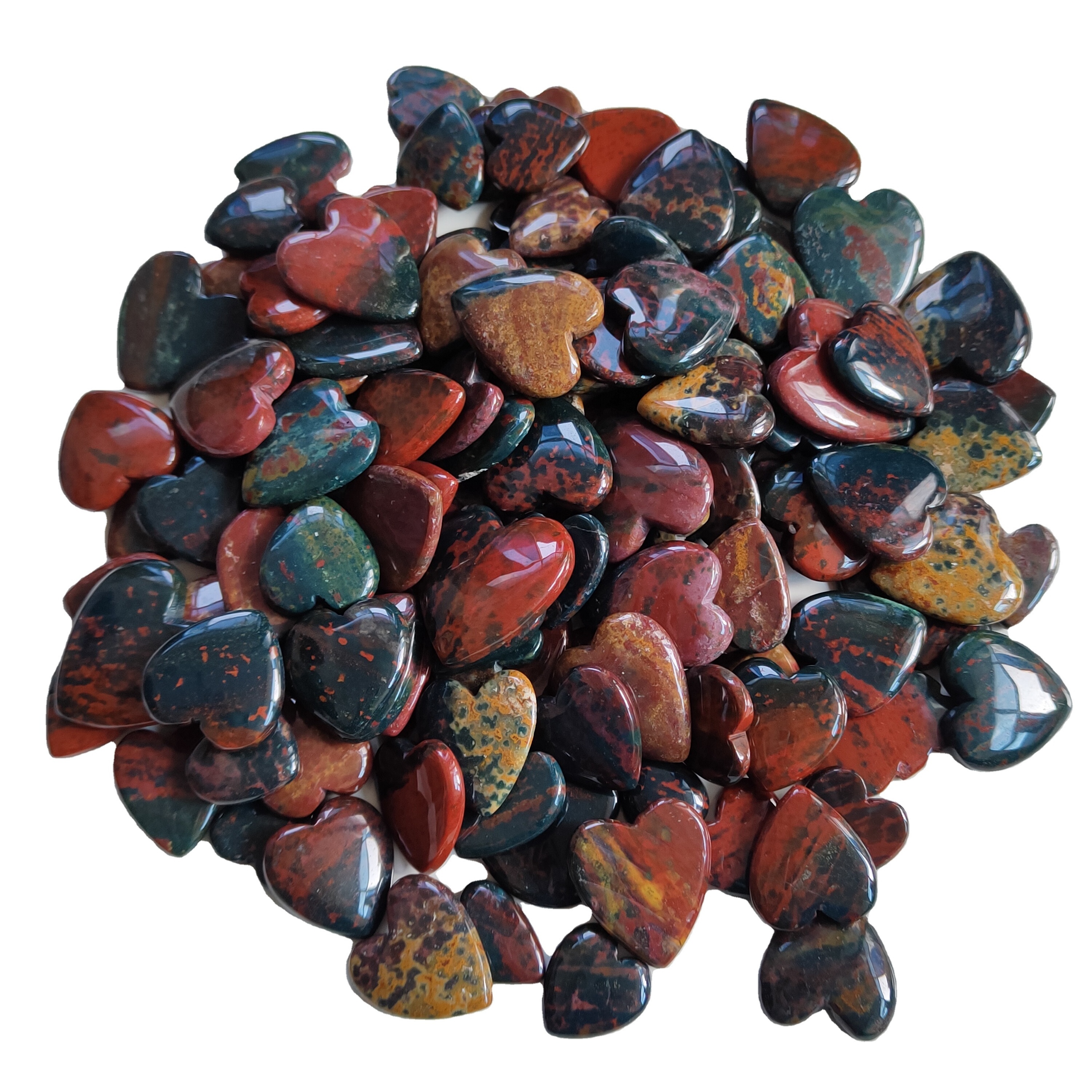 Buy Premium Quality In Low Price Natural Bloodstone Heart Shape Gemstone Both Size Polished Heart Shape  Available For sale