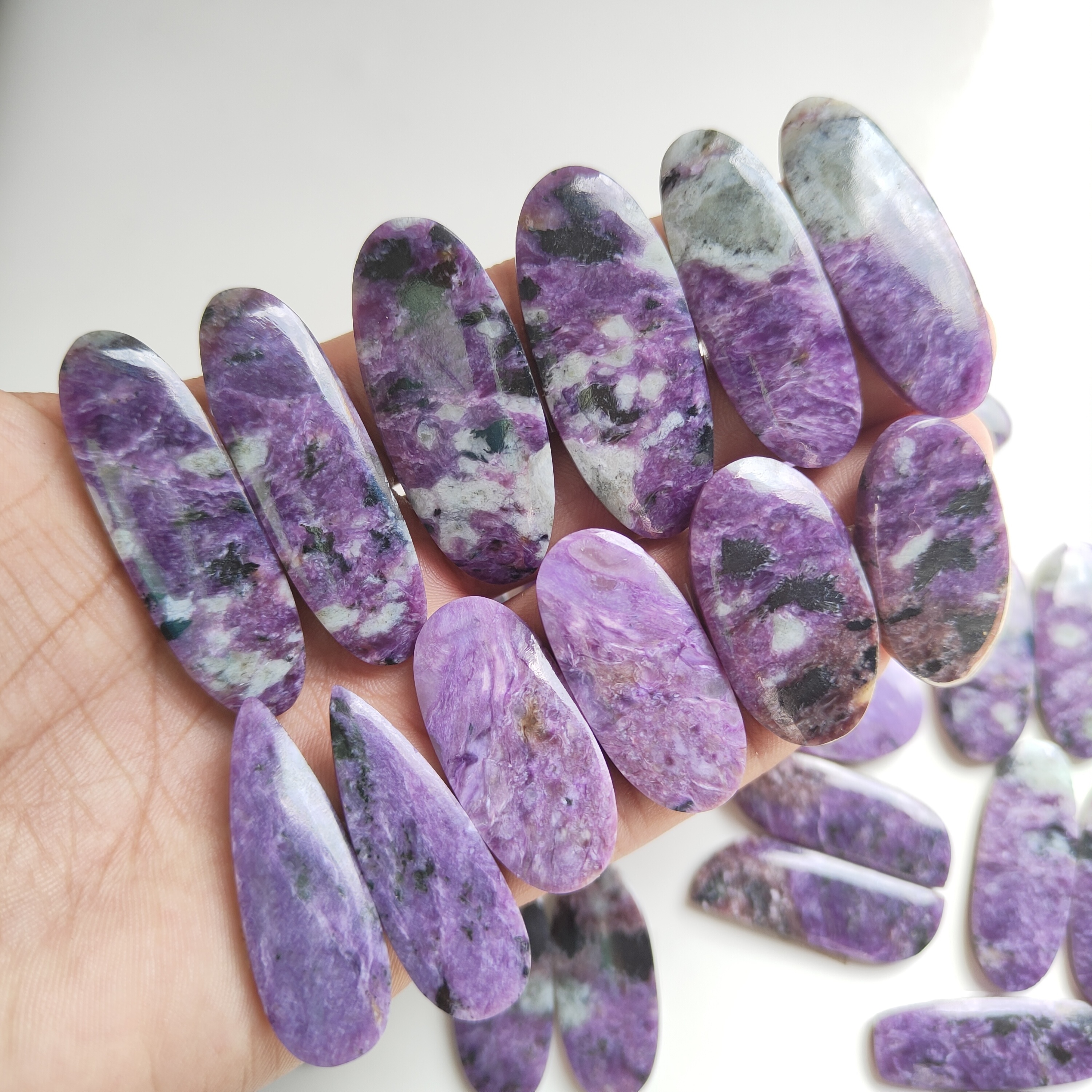 Top Quality Purple Charoite Pair Gemstone 100%Natural Charoite Pair Cabochon Lot Wholesale Price Loose Gemstones For Jewellery