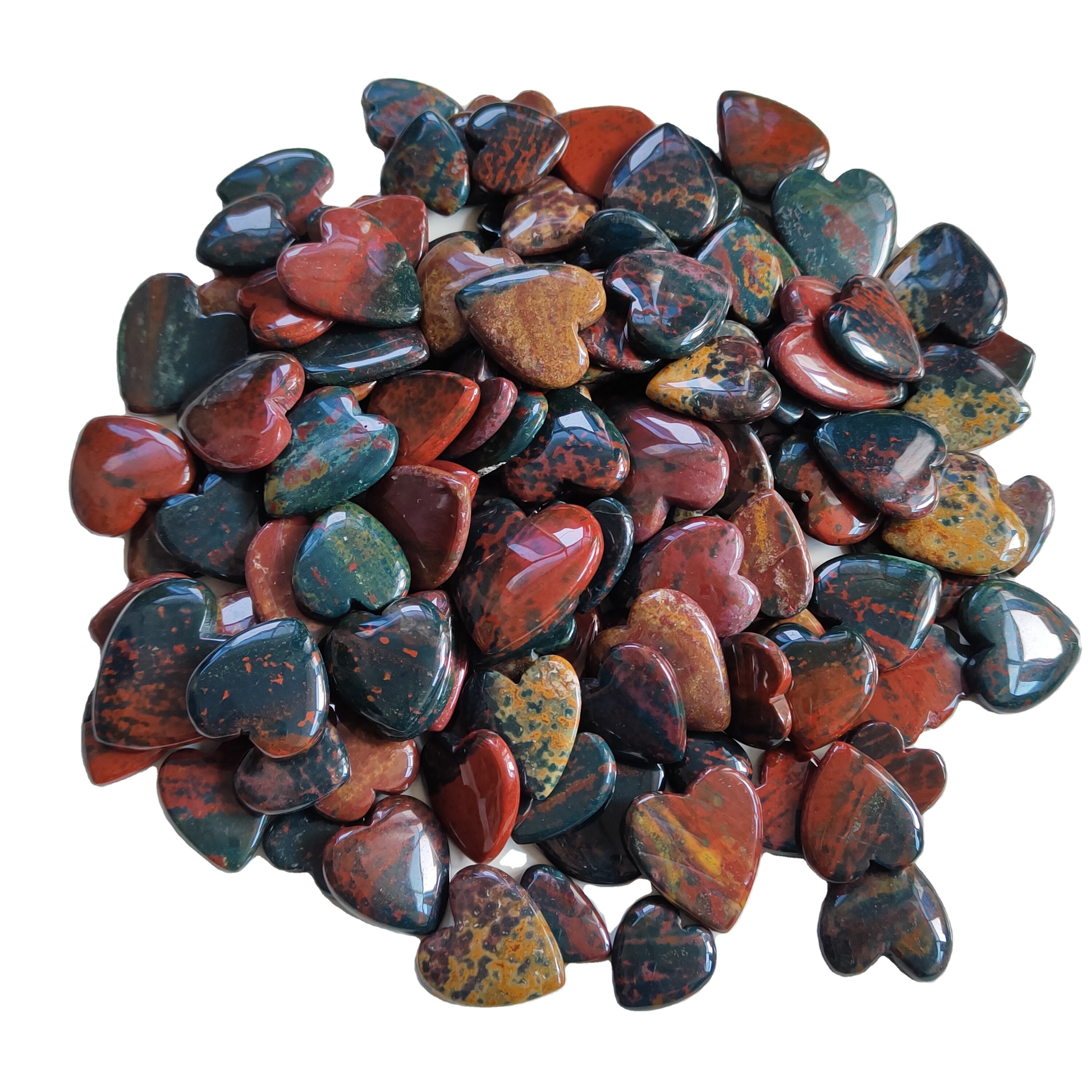 Buy Premium Quality In Low Price Natural Bloodstone Heart Shape Gemstone Both Size Polished Heart Shape  Available For sale