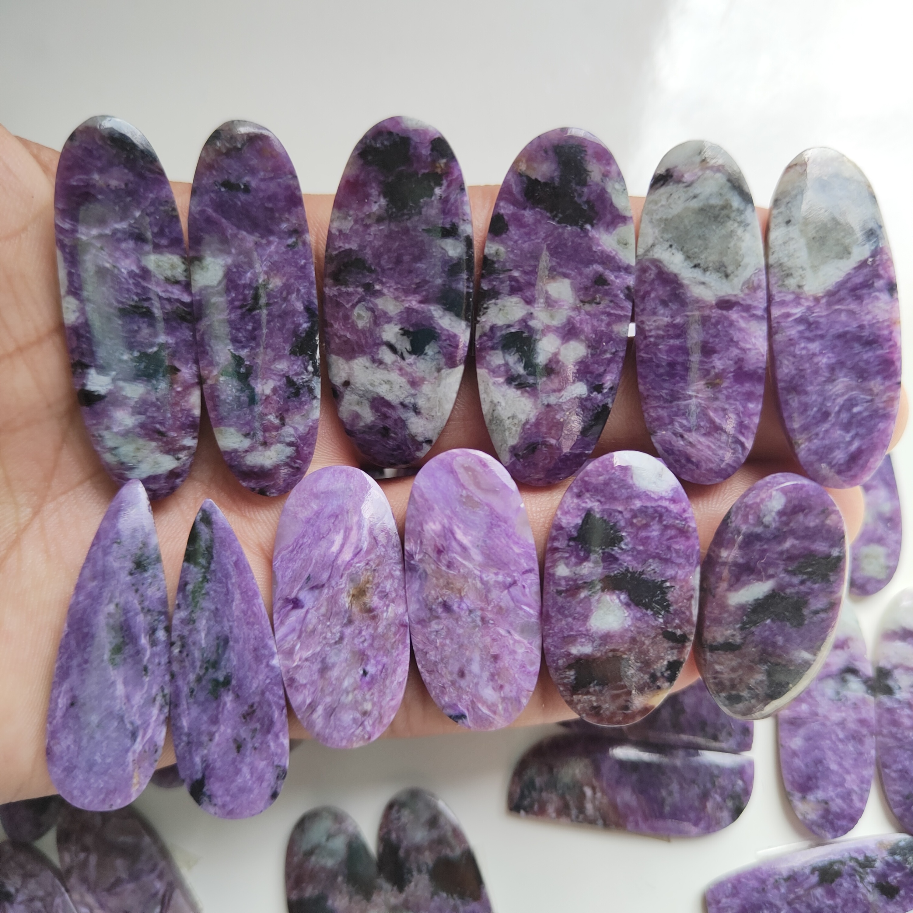 Top Quality Purple Charoite Pair Gemstone 100%Natural Charoite Pair Cabochon Lot Wholesale Price Loose Gemstones For Jewellery