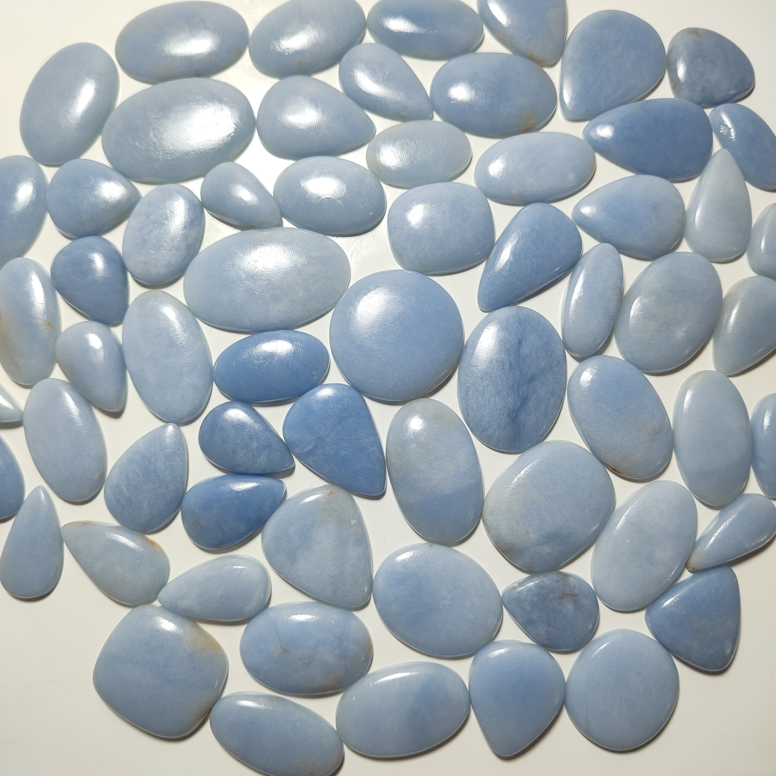 Wholesale Price Blue Angelite Loose Gemstone High Quality Blue Angelite Cabochon Angelite For Jewellery Making