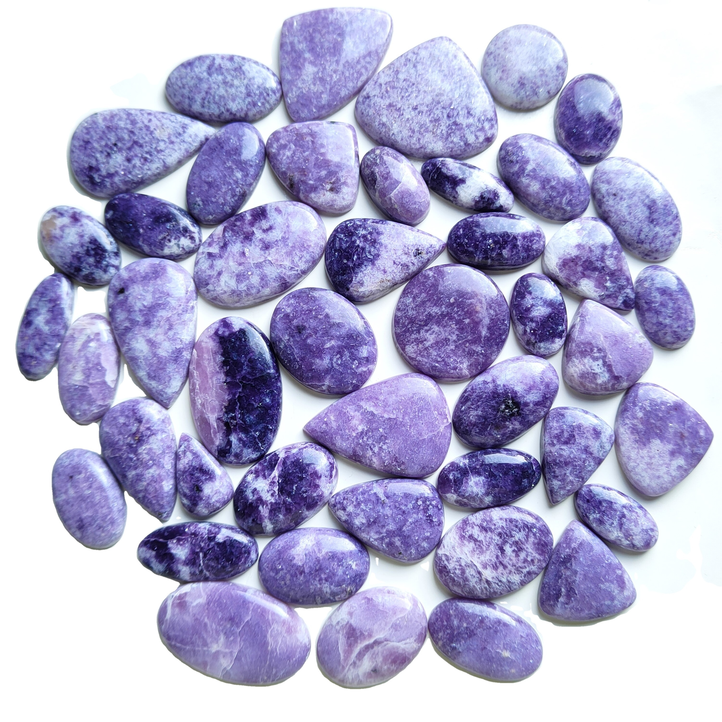 Amazing Quality Lepidolite Cabochon Mix Shape & Size Lepidolite Loose Gemstone Available At Bulk Price Healing Stone For Jewelry